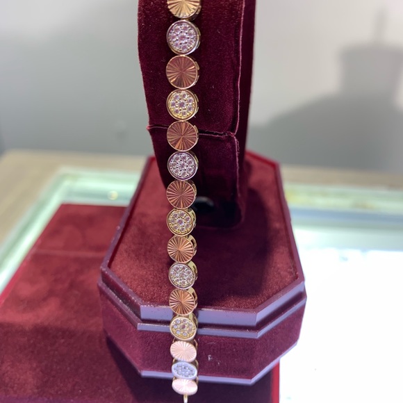 TRICOLOR 14 KT WOMENS BRACELET WITH DIAMOND